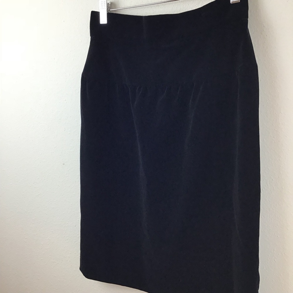 Chanel Skirt Velvet Pencil Cotton Vintage 42 Black - Picture 3 of 7